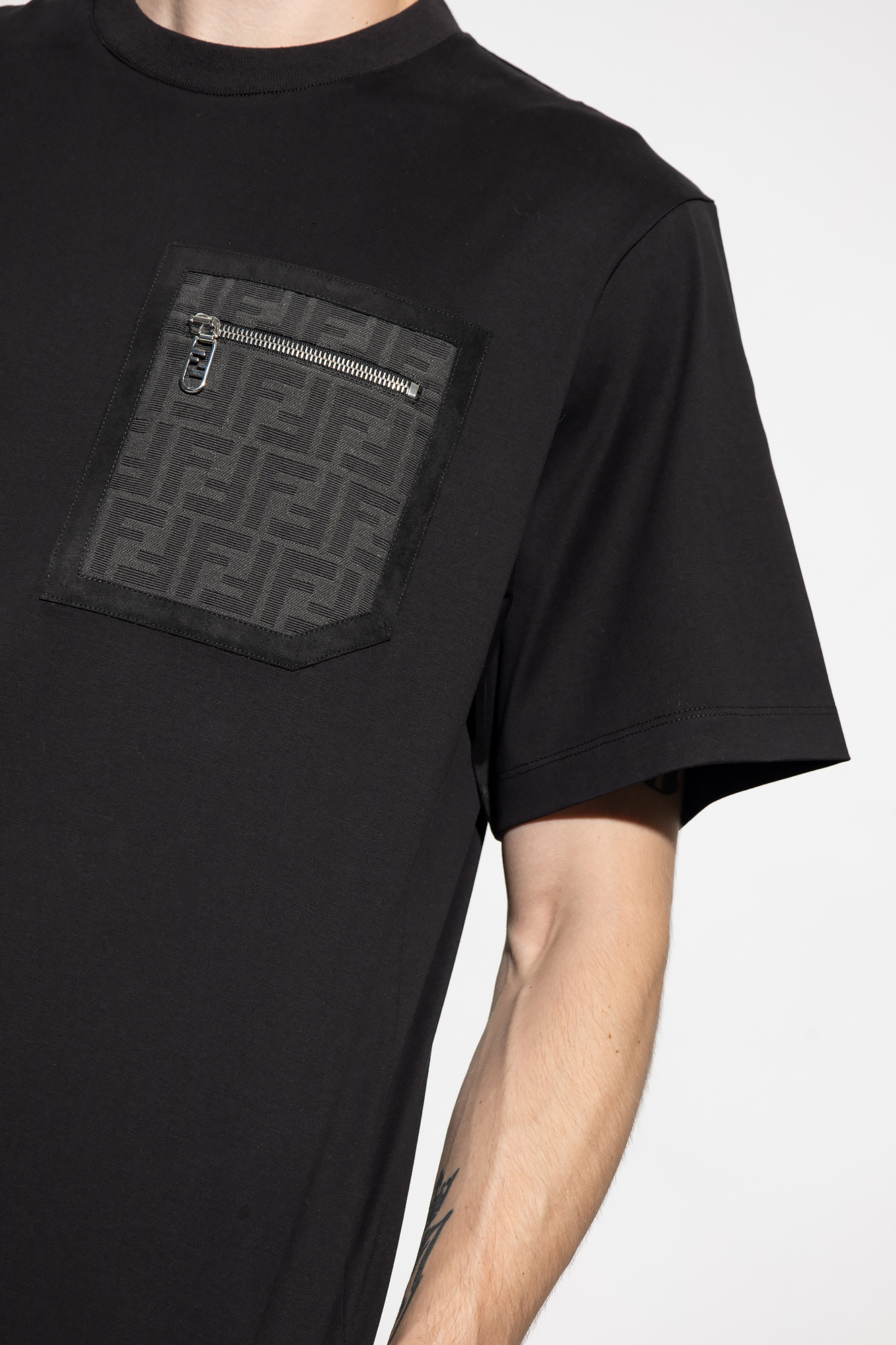 Black T-shirt with pocket Fendi - Vitkac GB